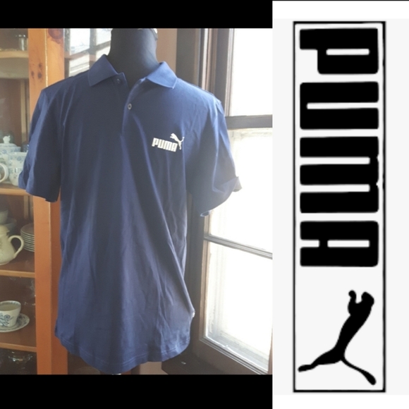 Size S Puma blue short sleeve golf shirt Polo excellent condition - Picture 7 of 7